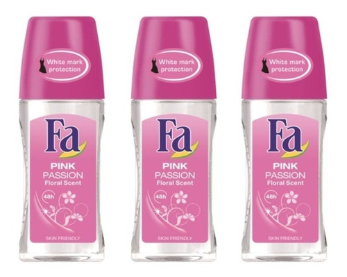 Desodorante Fa Pink Passion Rollon 50ml Pack C/3