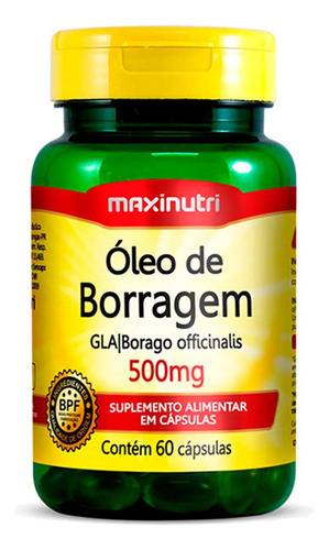 Óleo De Borragem 500mg Alivio Tpm 60 Capsulas Maxinutri