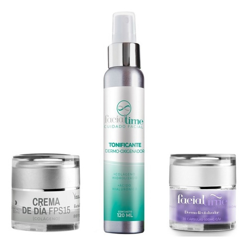 Kit Ácido Hialurónico Tonificante, Cápsulas Faciales, Crema 