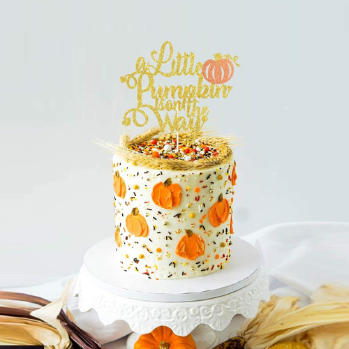 Little Pumpkin Is On The Way Cake Topper, Pumpkin Cake Toppe