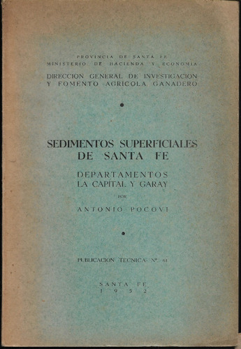 Pocovi Sedimentos Superficiales De Santa Fe 1952 Garay