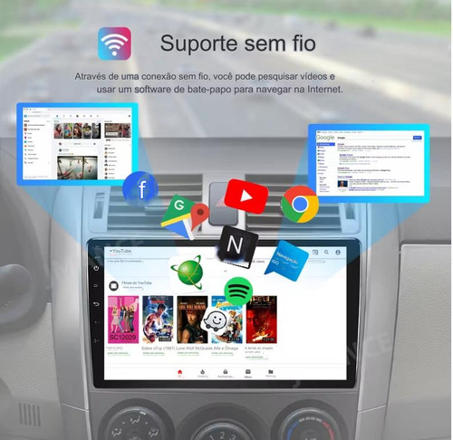 Player De Navegação Automotiva De 9 Polegadas Com Carplay