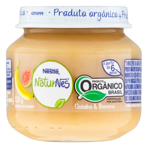 Mingau Nestlé Naturnes de goiaba & banana sem glúten A Partir de 8 Meses 120 g