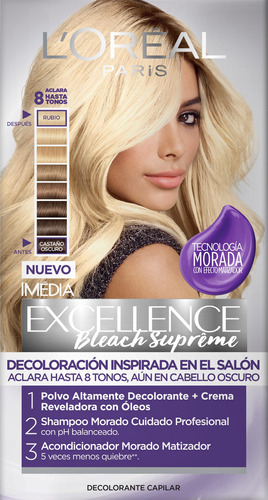 Tintura Excellence Bleach Supreme Rubio Claro L´oreal 