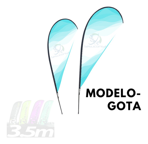 Estructura Base Porta Flag Banner Bandera Asta 3.5m Sin Lona