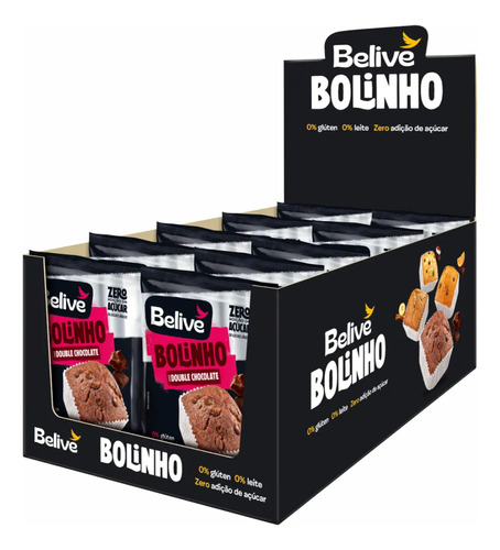 Belive Muffin zero açúcar double chocolate 40g c/u 10 un