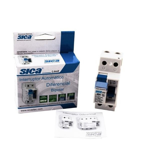 Imagen 5 de 10 de Disyuntor Diferencial Sica Bipolar 2x40a Monofasico R
