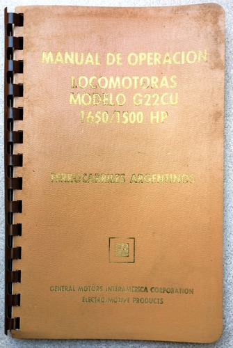 Manual Operaciones Locomotoras Gm G22cu F.f.a.a. Original