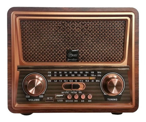 Radio Portátil Bluetooth Retro Vennetian Mlab Usb Am Fm