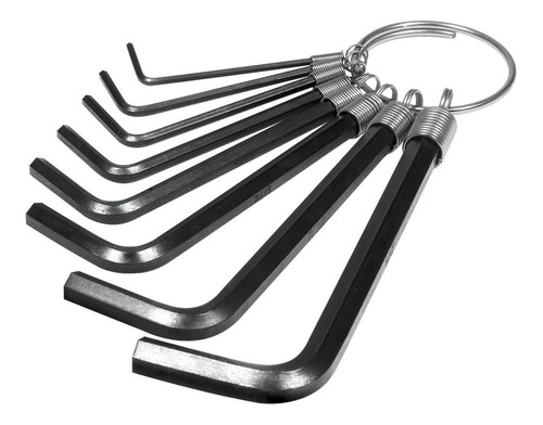 Juego De 8 Llaves Allen Tipo Llavero Standard 21850 Pretul Negro
