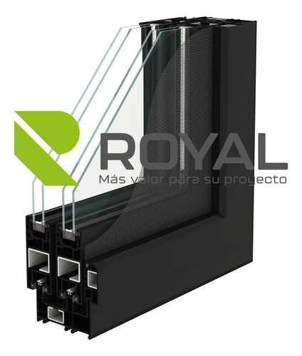 Puerta Ventana Pvc Dvh Euro-black 240 X 205 Doble Vidrio Cor