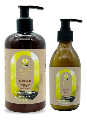 Kit Dúo Shower Y Crema Con Aceiteesencial De Geraniovainilla