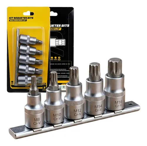 exgunk Jogo Soquete Bits Xzn 1/2 M8 M10 M12 M14 M16 Multidentado