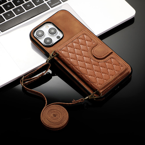 Funda De Piel Tipo Cartera Con Cordón Para iPhone, Correa Pa