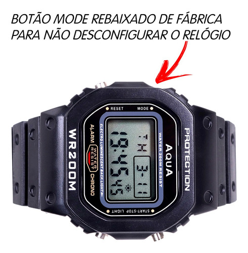 Kit Relógio Esportivo Digital Aqua Prova Dagua Mais Pulseira