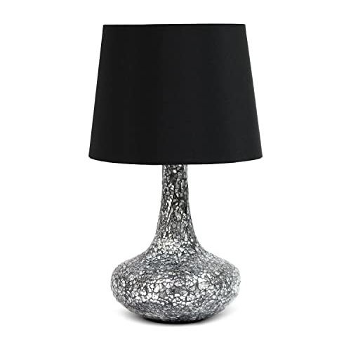 Lt3039-blk Lámpara De Mesa Pantalla De Tela Genie De V...