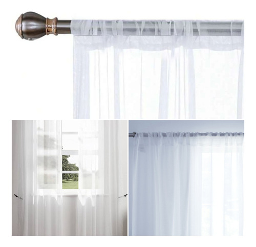 Cortinas En Voile Blanco Liso A Medida 