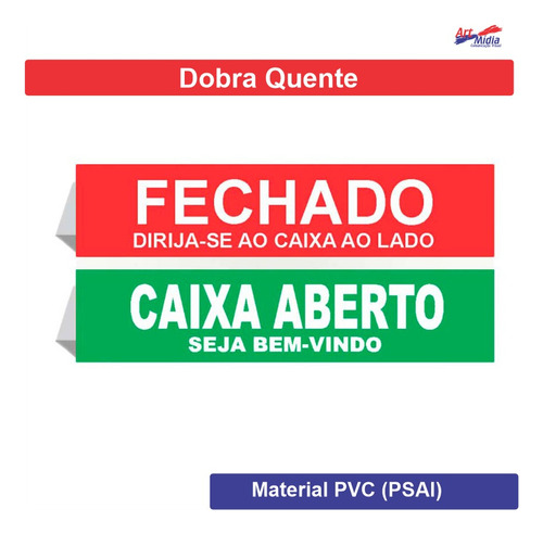 4 Placas Caixa Fechado Display 30x7cm Frente Aberto Balcao