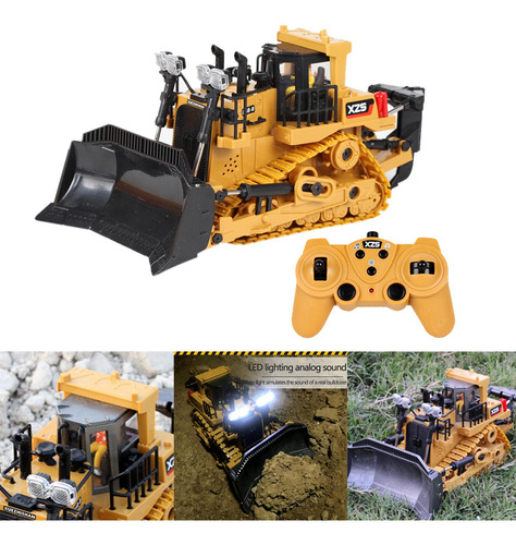 9ch Radio Control Bulldozer Luz Y Sonido Ingeniería Coche
