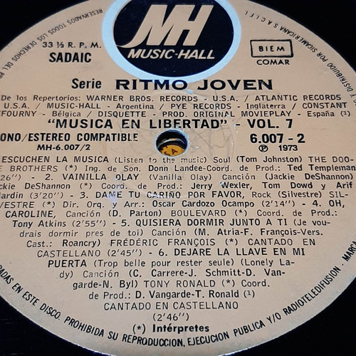Sin Tapa Disco Musica En Libertad Vol 7 Cp0