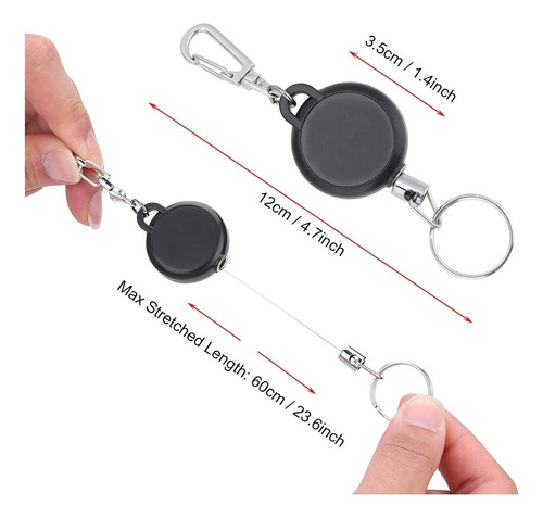 Llavero De Estiramiento Antipérdida Con Llave De 60 Cm