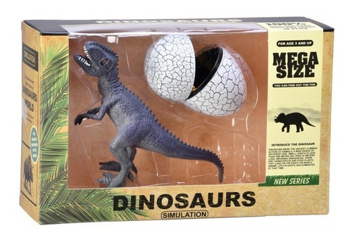 Imagen 3 de 7 de Dinosaurio Con Huevo Y Bebe En Caja Mega Size