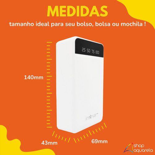 Carregador Portátil Power Bank Turbo 30000mah Carga Rápida