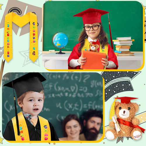 2025 Birrete Graduación Preescolar Rojo Americano Con Borla