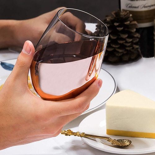 Juego De 6 Copas De Vino Mygift Modernas Sin Tallo, Blancas