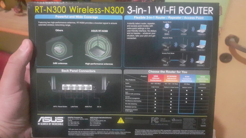 Router Asus Rt-n300 Inalámbrico Negro 300 Mbps 4 Puertos