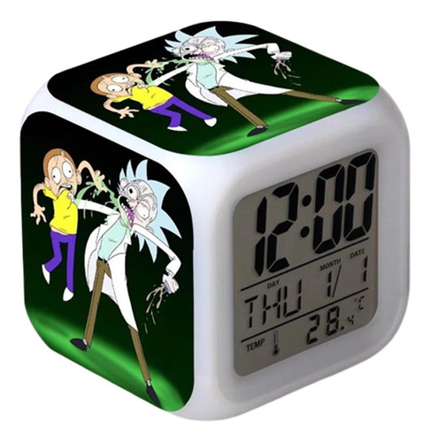 Reloj Rick Y Morty Despertador Led Digital Luz Grafimax