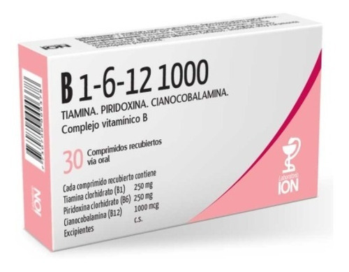 Imagen 1 de 2 de B1 B6 B12 1000 Mg 30 Comprimidos