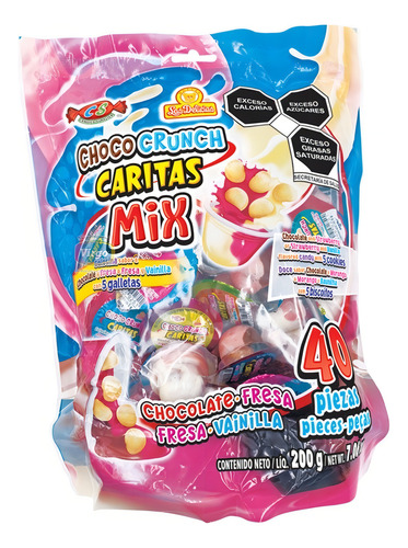 Choco Crunch Caritas Mix 40pzs Las Delicias