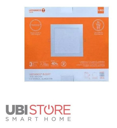 Imagen 2 de 9 de Insert Cuadrado 18 W Ledvance Luz Calida