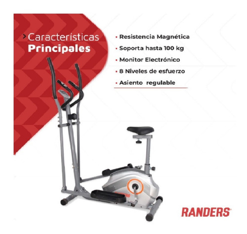 Imagen 4 de 10 de Caminador Elíptico Arg-1939 + Minibike Plegable Mundo Gym