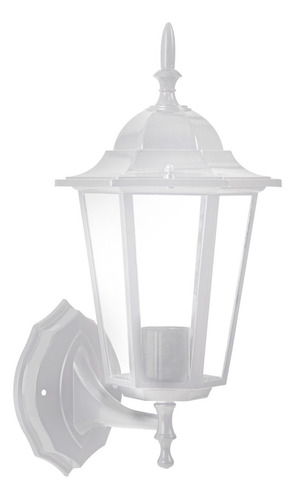 Kit 02 Lanterna Colonial Com Braço Branca Luminaria Parede 