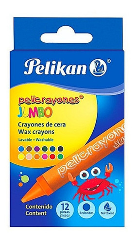 Crayolas Pelikan C/12 Redonda Jumbo Cotiza Mayoreo