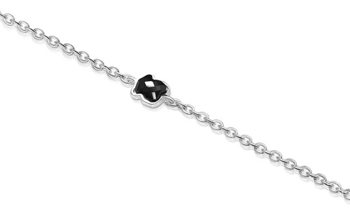 Pulsera Tous Mini Onix De Plata Con Ónix Color Negro