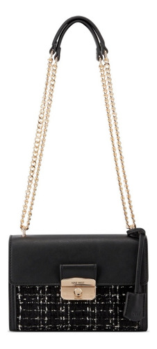 Bolsa Cross Body Nine West Nga133278 Para Mujer Acabado de los herrajes Niquel Color Negro/Blanco Color de la correa de hombro Negro Diseño de la tela Liso