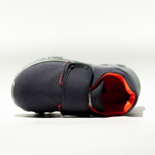 Imagen 4 de 8 de Zapatillas Niños Abrojo Toy Gris Naranj (20 A 26) Art H29gna