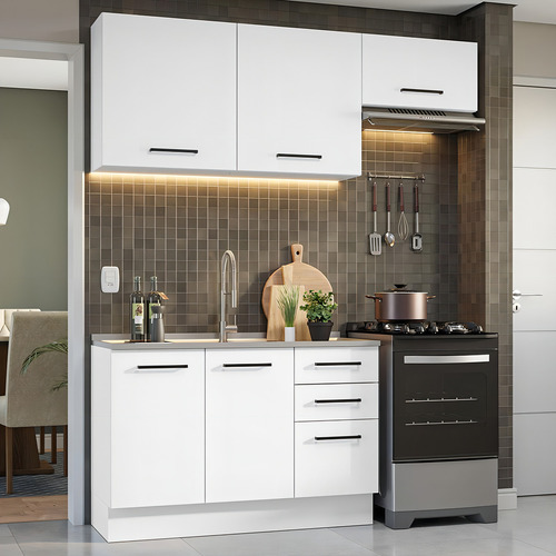 Cocina Integral Completa Modular Madesa Agata 180cm 09 Colar Blanco