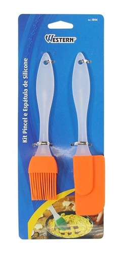 Imagem 2 de 2 de Kit Pincel E Espatula De Silicone Western 1894