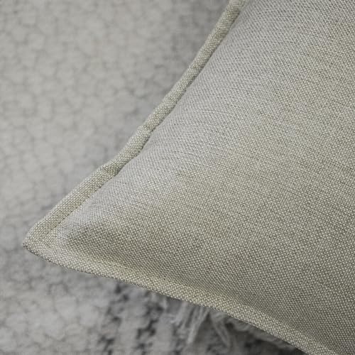 Funda De Almohada Lumbar De Lino Neutro, 30 X 60 Cm, Decorac