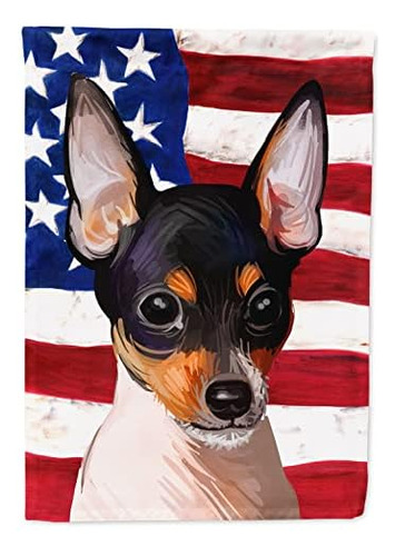 Ck6742gf Toy Fox Terrier American Flag Garden Flag Mail...