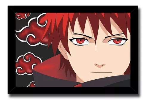 Quadro Decorativo Deidara e Sasori Naruto c/ Moldura e Vidro