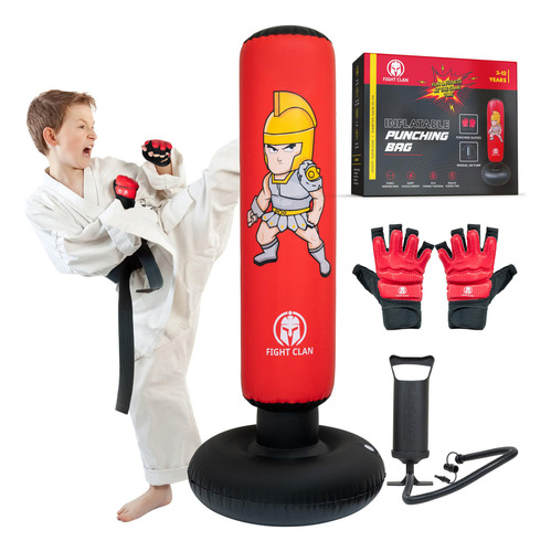 Fight Clan Saco De Boxeo Inflable Para Niños De 3 A 12 Años