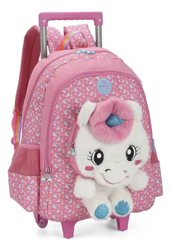 Mochila Rodinhas E Costas Unicórnio Luxcel Up4you Ic39967up