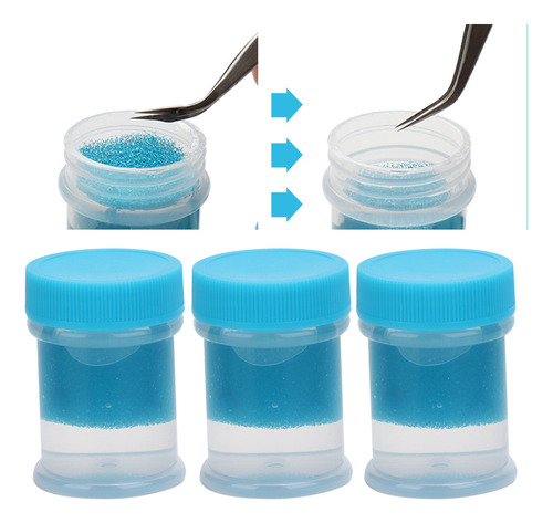 Pinzas Para Extensión De Pestañas, 3 Unidades, 40 Ml, Limpia
