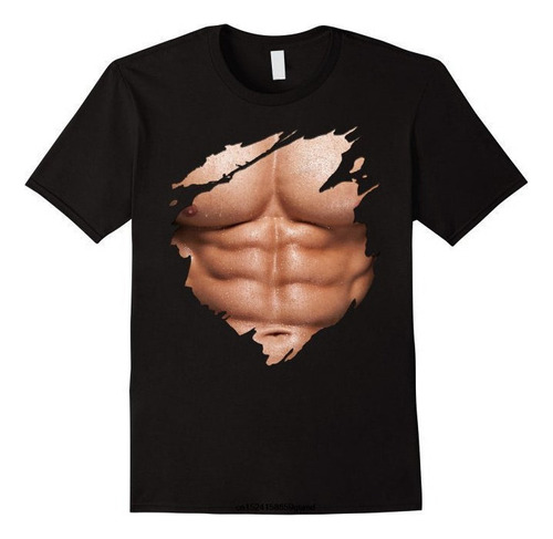 Divertida Playera Muscular Con Estampado Corporal 3d De Man