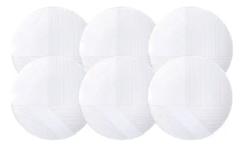 Kit 6 Piezas Tramontina Porcelanas Grid Branco Liso